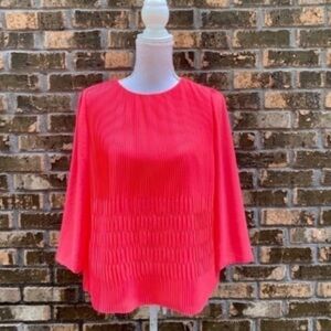 TED Baker Pleated Neon Bright Pink Shirt Size 2 US 6 Small Barbiecore.